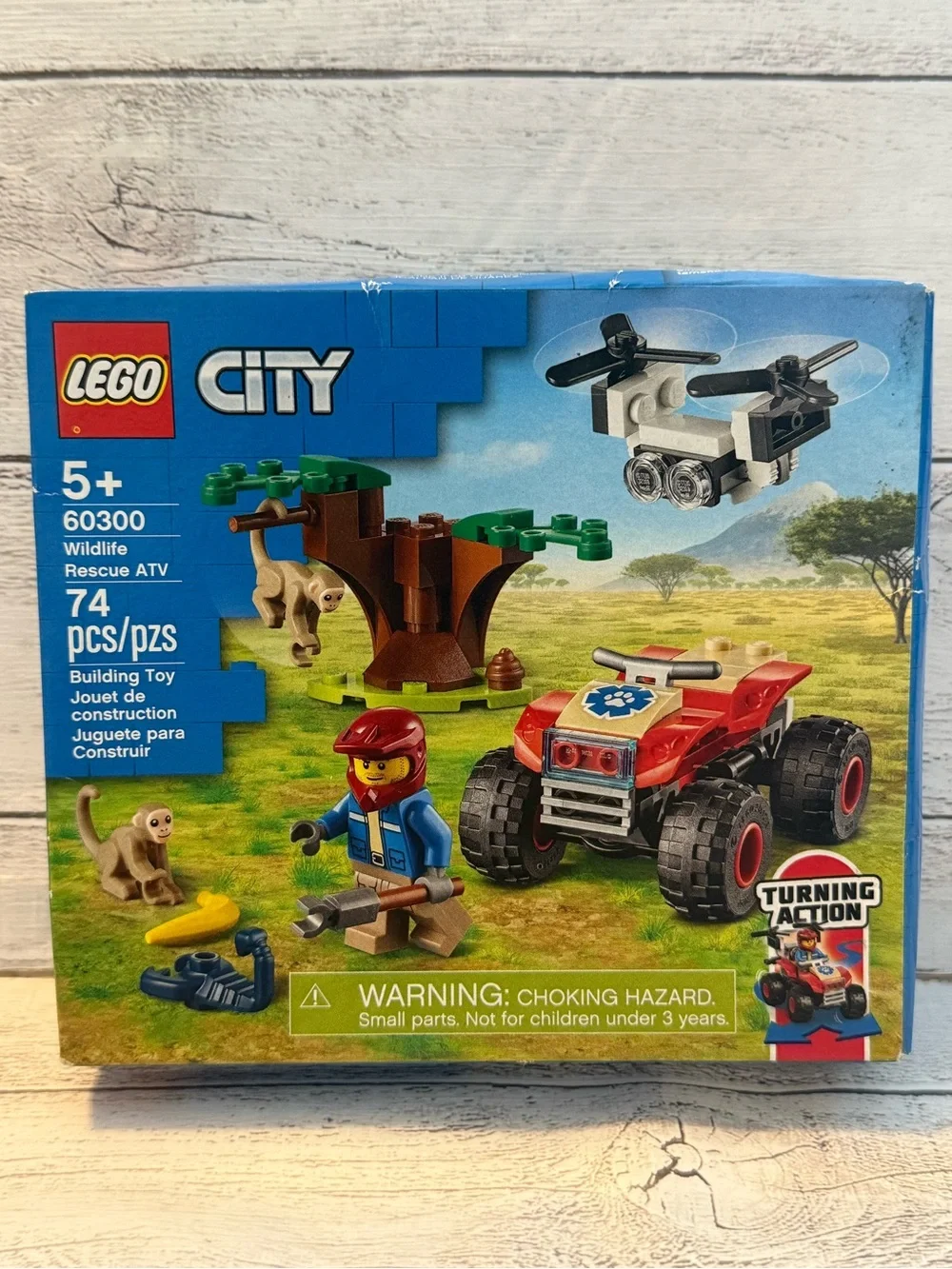 LEGO City Wildlife Rescue ATV 74 PCs Monkey Drone Buggy Fig And 60300